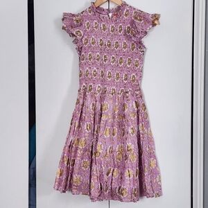 Oliphant Purple and Gold Floral Dress